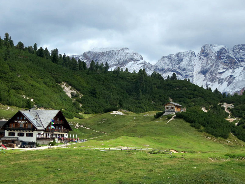 Fodora Vedla alpine hut Dolomites, Italy