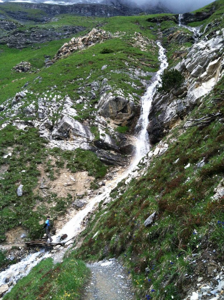 hiking trail to Oberhornsee in Switzerland