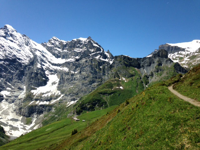 hiking trail in the Swiss Alps