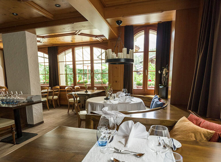 dining room of the Hotel Europe in Zermatt, Switzerland